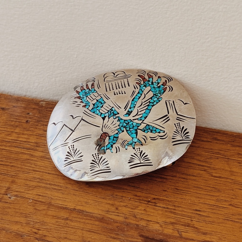 Vintage turquoise belt buckle